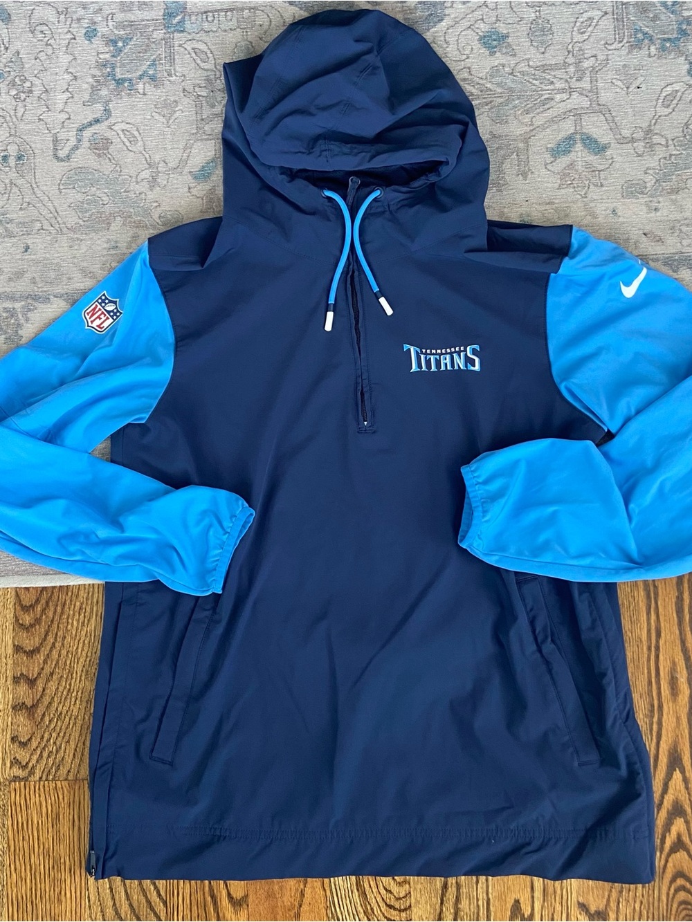 Nike Tennessee Titans Sideline Half Zip Windbreaker Jacket Large NWOT